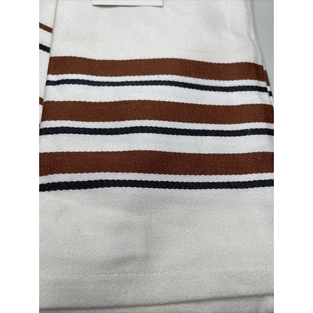 Magnolia Hearth Hand Dishtowel Kitchen Towel Cream Bronze Stripe Set of 2 - Picture 2 of 7